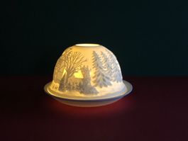 Windlicht Wintermotiv Weihnachten Kerzenhalter Kerzenständer