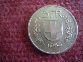 Sehr schöner Silber-Fünfliber, Jahrgang 1965