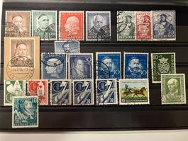 BRD 1950-54, 22 Marken, gestempelt, gute Erhaltung