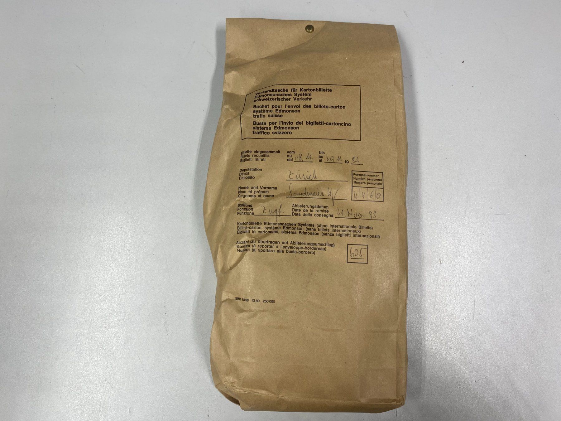 Biglietti: LOT Bahnbillette Zürich //G357 – Usato da Bern venduto da JMsoehne1987 1