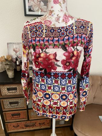 Schöner Desigual Pullover Blumen print Gr M