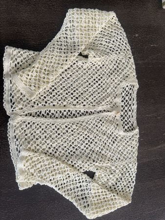 Cardigan crochet crème fait main taille S 