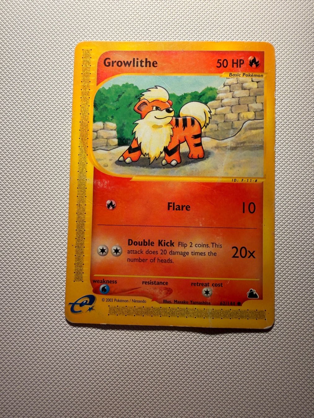 Pokémon Carte collezionabili: Growlithe 62/144 Skyridge 2003 EN – Usato da Kloten venduto da Pokeball_Emporium