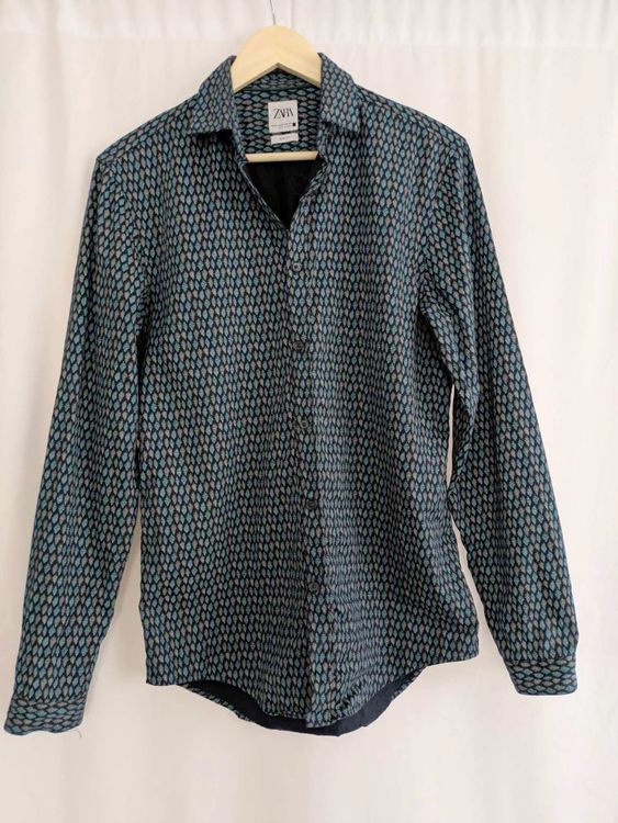 Zara Camicie: Zara Herrenhemd Grösse M Slim Fit Baumwolle Muster – Usato da Rorschach venduto da joh_v2y2 1