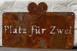 Rostiges Metallschild "Platz für Zwei" Deko