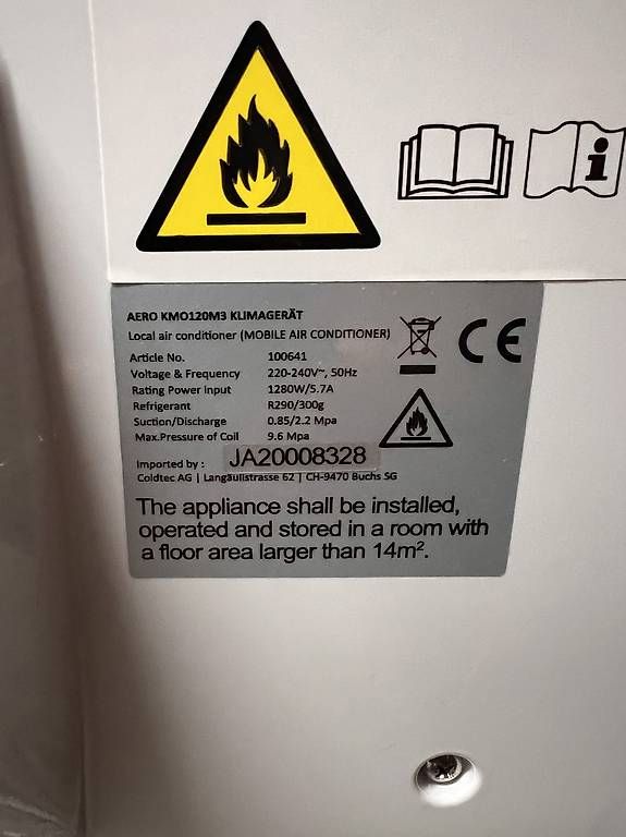 Condizionatori: Klimaanlage Aero KMO120M3 3.2kW – Usato da Amriswil venduto da Lenny-2 1