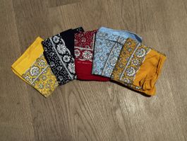 5 Glarner Tüechli/Bandanas Paisleymuster Baumwolle bunt 