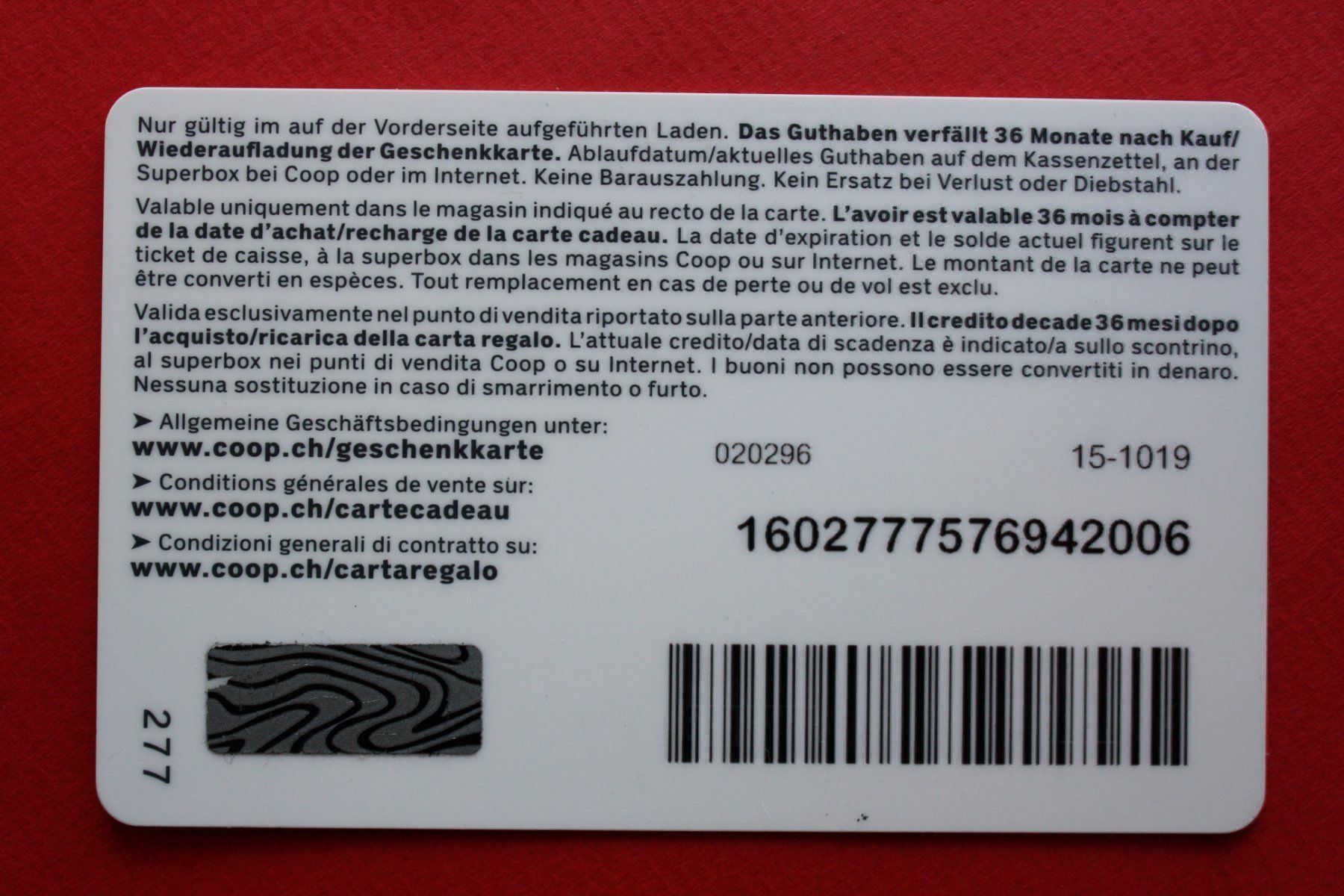 Karten: geschenkkarte – Gebraucht aus Laupen BE von Gufi57 1