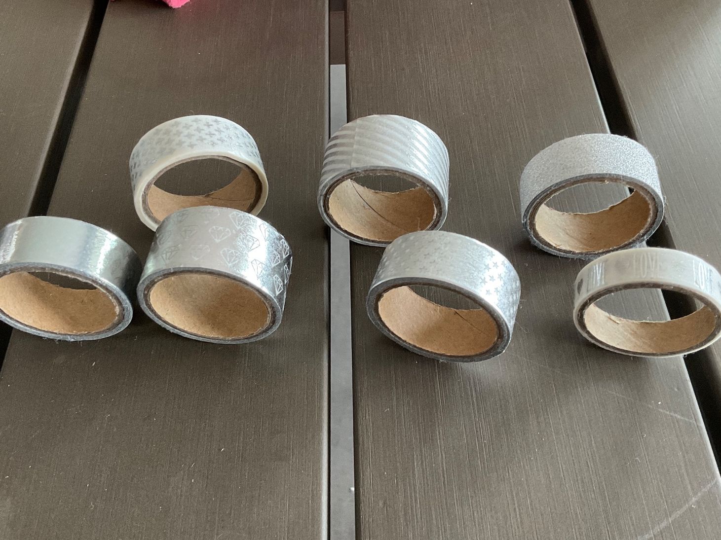 Sticker: 7 Rollen Dekoband Silber, diverse Muster – Usato da Herdern venduto da sar_l8sf