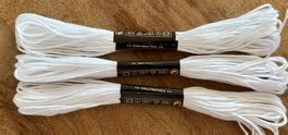 3x Stickgarn weiss