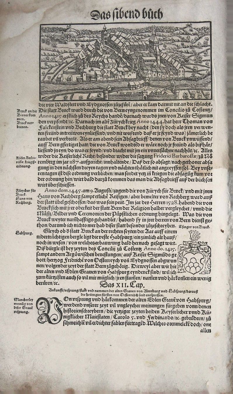 Incisioni: Brugg Holzschnitt von Stumpf 1548 – Usato da Rafz venduto da Helvet32