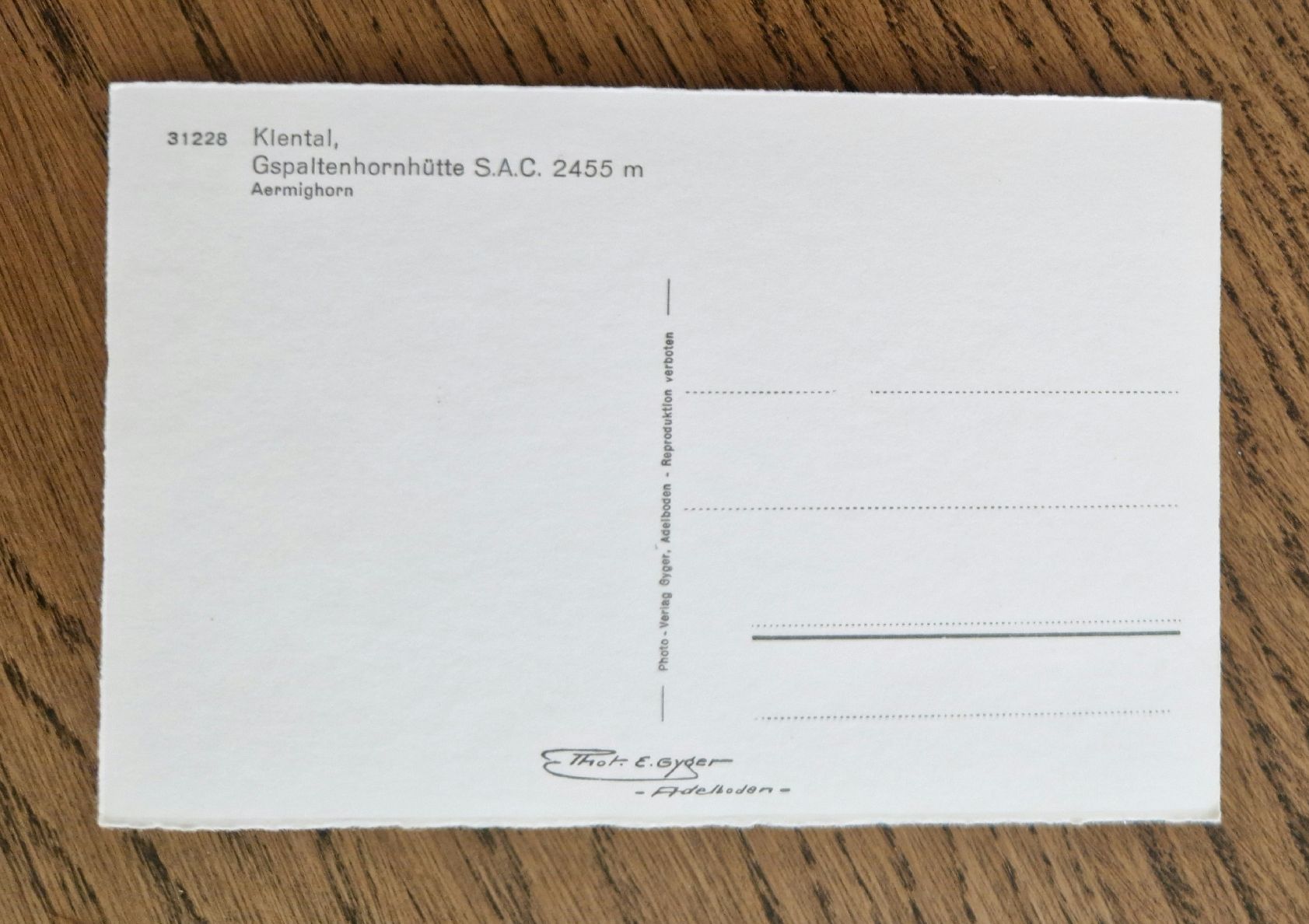 Cartoline postali: Kiental, Gsaltenhornhütte – Usato da Ebikon venduto da Donar50 1
