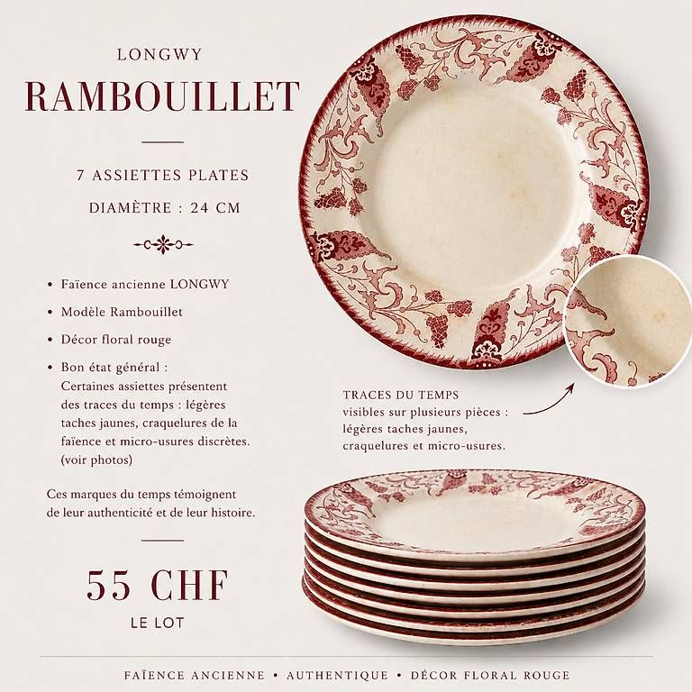 Piatti: Assiettes LONGWY RAMBOUILLET – Usato da Collombey venduto da qua_lb8f