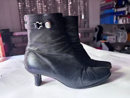 Schwarze Leder Stiefeletten Gr. 35.5 Stefi Talman