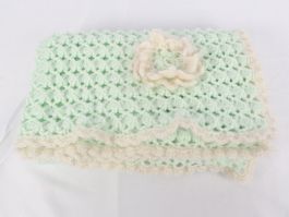 HANDARBEIT Gehäkelte Babydecke hellgrün