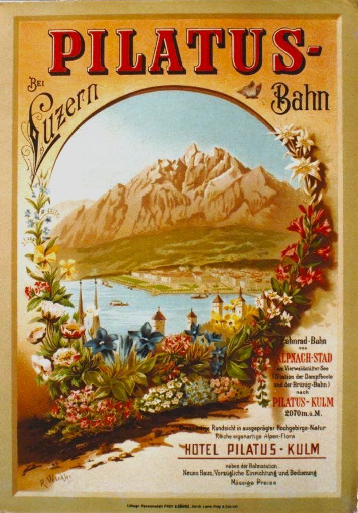 Foto & Immagini: PILATUS - BAHN LUZERN 1897 - Original Plakat – Usato da Blonay venduto da postercollection