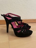 Schwarze Ladystar High Heels Gr. 39, Wildlederoptik