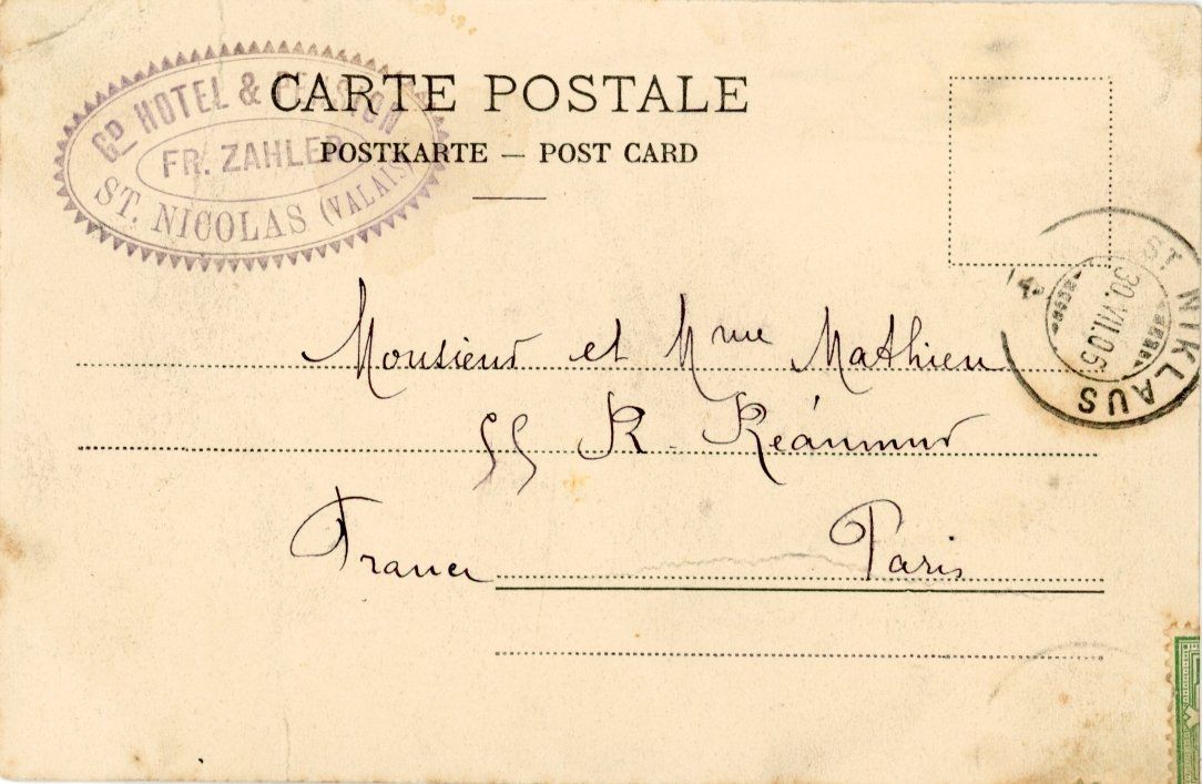 Ansichtskarten: Täsch   VS   -    Der Täschbach       um  1 9 0 5 – Gebraucht aus Brig von Valcards54 1