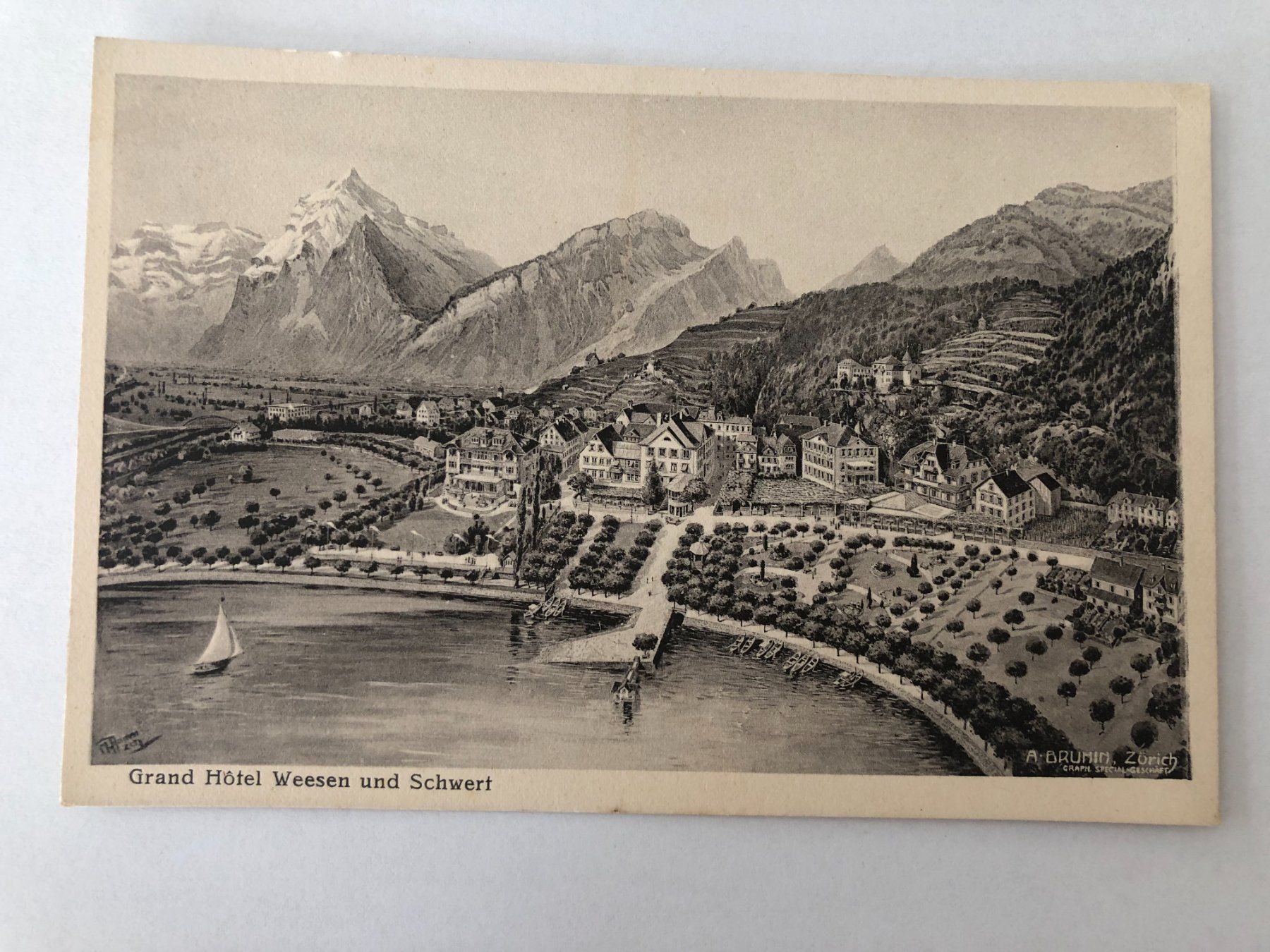 Ansichtskarten: Grand Hotel Weesen und Schwert – Gebraucht aus Pfäffikon ZH von Waltoversand