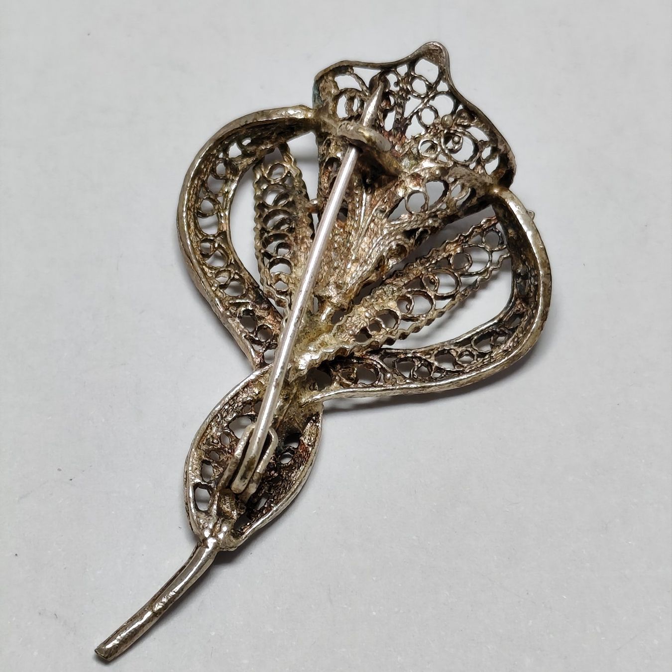 Broschen & Nadeln: Silver silver Vintage Brosche Tulpe Blume - Antiker – Gebraucht aus Châtelaine von Tropic.Watch2 5