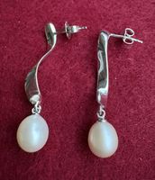 Wunderschöne 925 Ohrstecker mit Perle Ohrring Silber