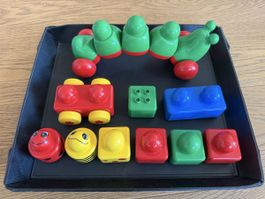 Lego Duplo Vintage Bunte Holzbausteine Raupe, Wuerfel