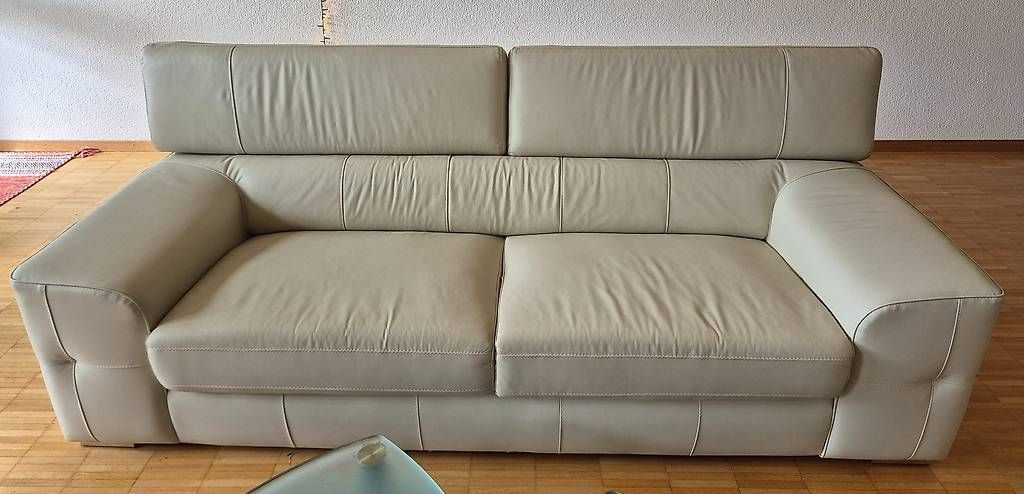 Divani: Echt Ledersofa Elfenbein-Weiss – Usato da Zürich venduto da anastacia03 1