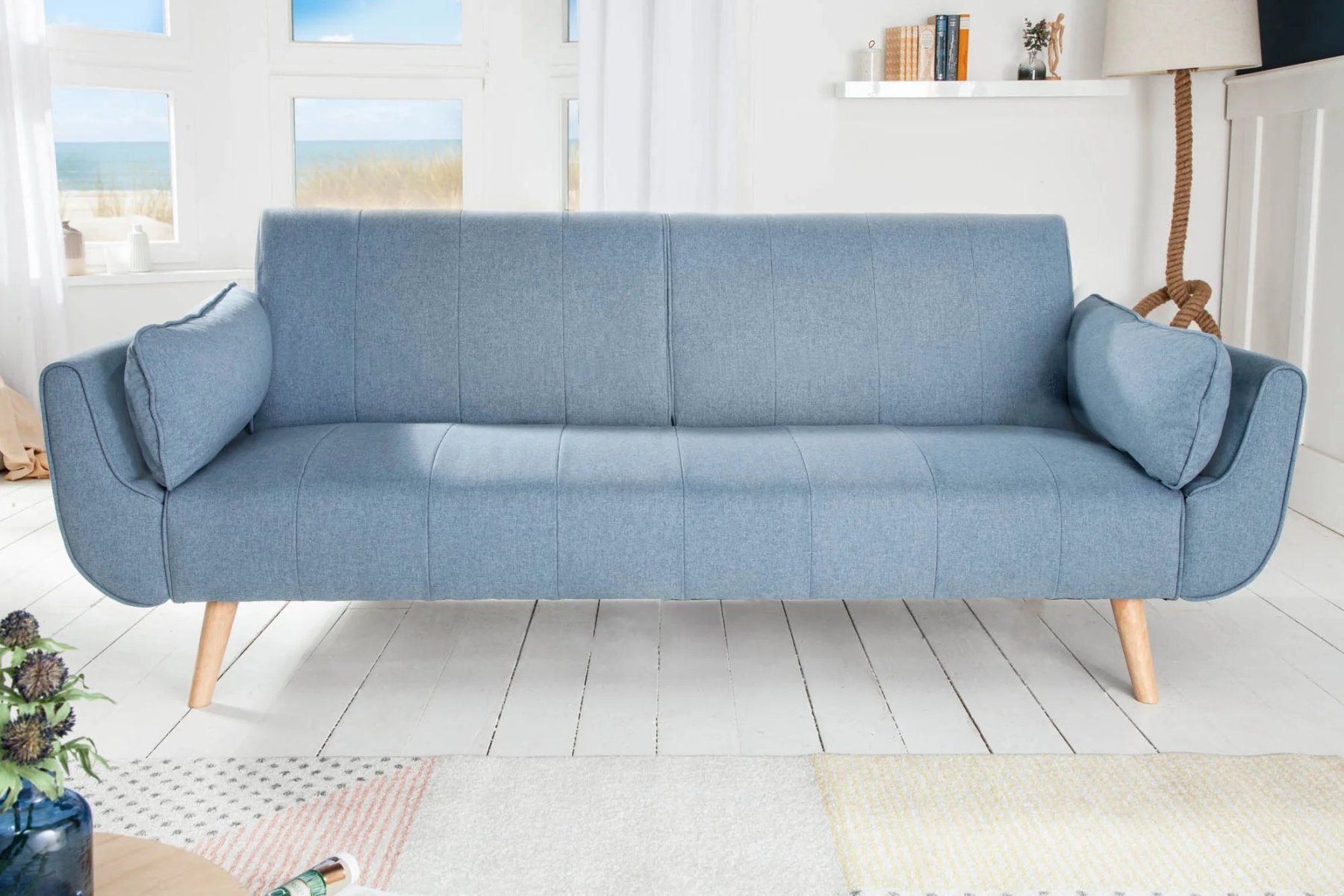 Sofas: Schlafsofa SOFIA PLUS 215cm Hellblau Struktur  OVP & Wie NEU – Neu und originalverpackt aus Winterthur von aredo 1