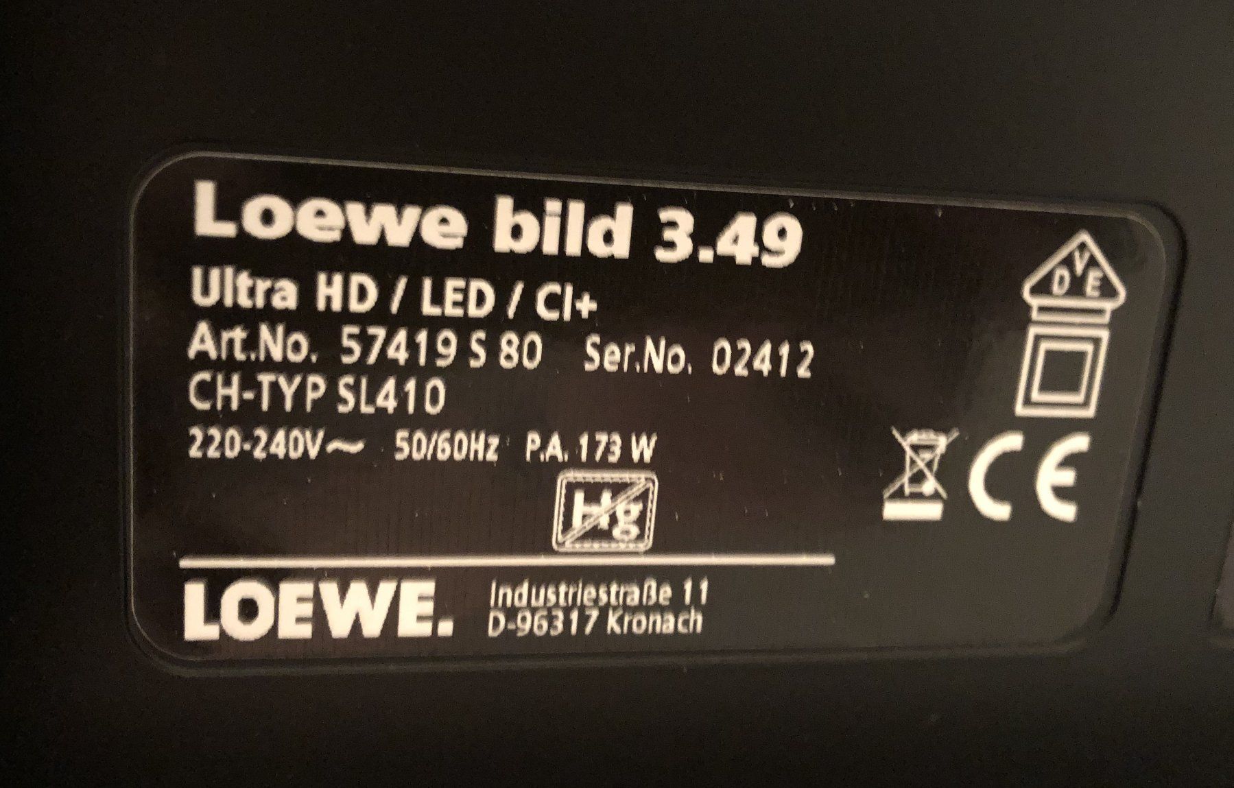 Loewe Fernseher: Fernseher Loewe Bild 3.49 / 49 Zoll – Gebraucht aus Rüti ZH von Jasna89 2