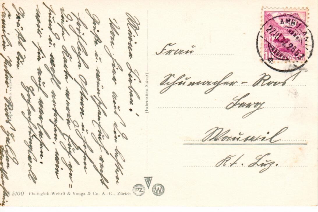 Ansichtskarten: Sarnen 1937 – Gebraucht aus Wolhusen von Curver9 1