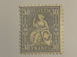 1867 Sitzende Helvetia ZNr. 41, ohne Gummi