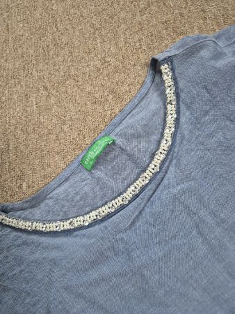 Schönes Sommer Bluse mit Perlen von Earth natural cloth Gr L