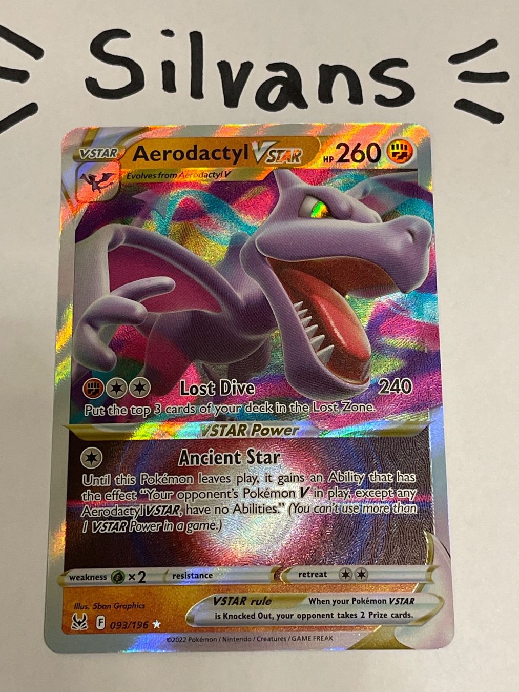 Pokémon Carte collezionabili: Aerodactyl Vstar Lost Origin Verlorener Ursprung Englisch – Nuovo (secondo la descrizione) da Wil SG venduto da Silvans