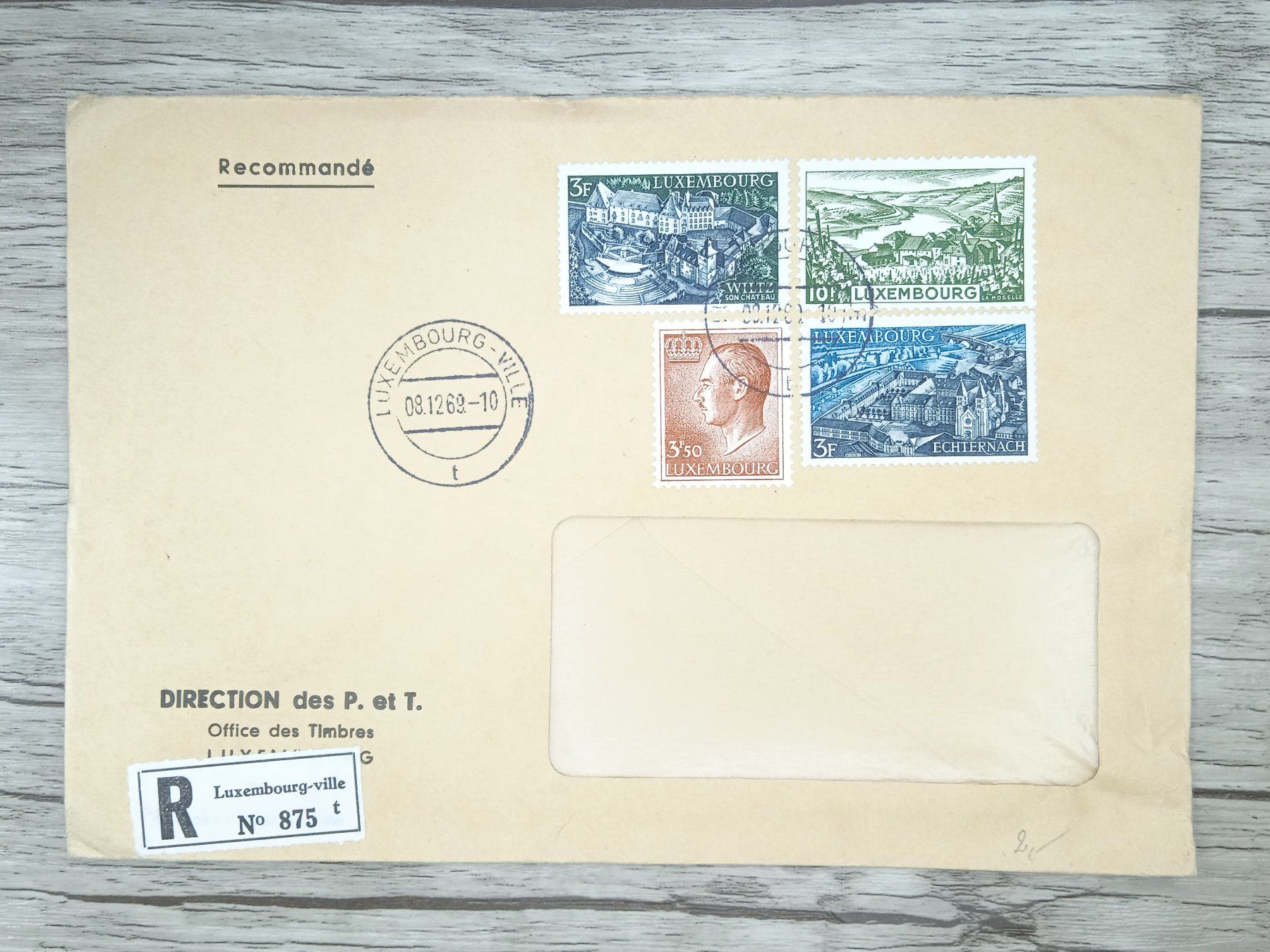 Tutti i francobolli: TR68 Enveloppe + Timbre Luxembourg 1969 – Usato da Cousset venduto da Patrick_Collections