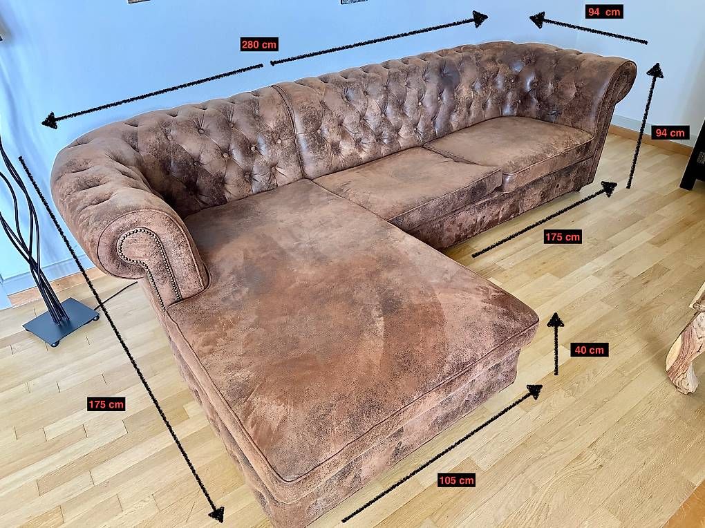 Kare Divani: Chesterfield Ecksofa von Kare – Usato da Schlieren venduto da Obtain 1