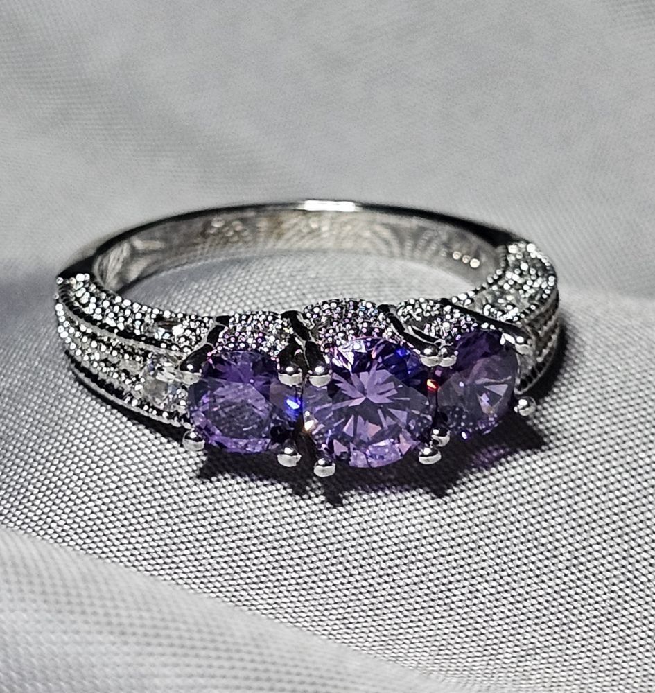 Bagues: Ring mit Amethyst, 925 versilbert, Gr. US 7(CH 54) – Neuf (Voir description) à Grenchen par maretop 6