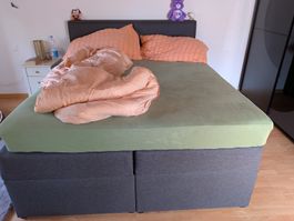 Boxspringbett 160x200 grau