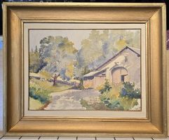 Aquarelle paysage rural 45 X 37