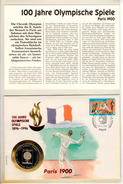 Numisbrief 100 JAHRE OLYMPISCHE SPIELE (Tokio 1964) (Neu (gemäss