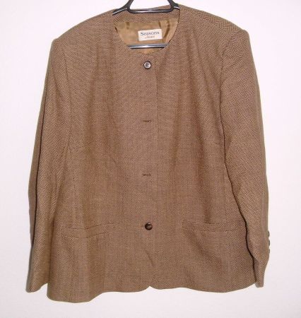 Eleganter Blazer, Hellbraun meliert, Gr. 48 * dELMOd *