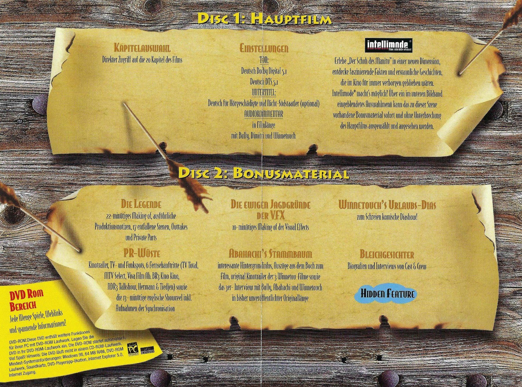 Tutti i DVDs: DVD: Der Schuh des Manitu mit Bonus DVD – Usato da Rotkreuz venduto da groeli69 2