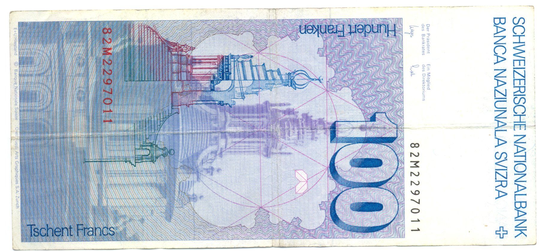 Schweiz 100 Franken 1982 Unterschriftenvariante Lusser | Kaufen auf Ricardo