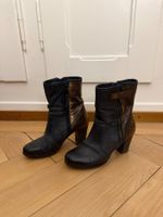 Leder Stiefel schwarz-kupfer 38