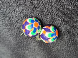 Modische Damen  Ohrstecker aus Fimo Handarbeit, 1 cm