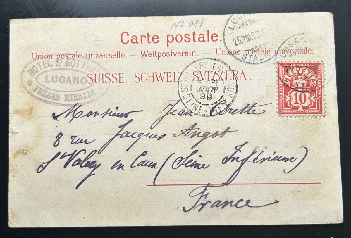 Ansichtskarten: Souvenir de Lugano Litho  – Gebraucht aus Horw von Tellbub 1