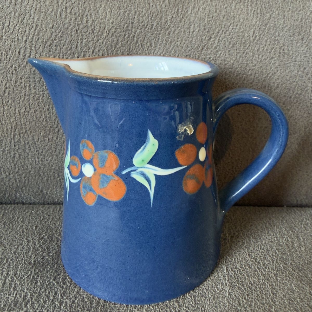 Carafes: Wunderschöne blaue Keramikkaraffe mit Blumenmuster – D'occasion à Widnau par kustercarmen