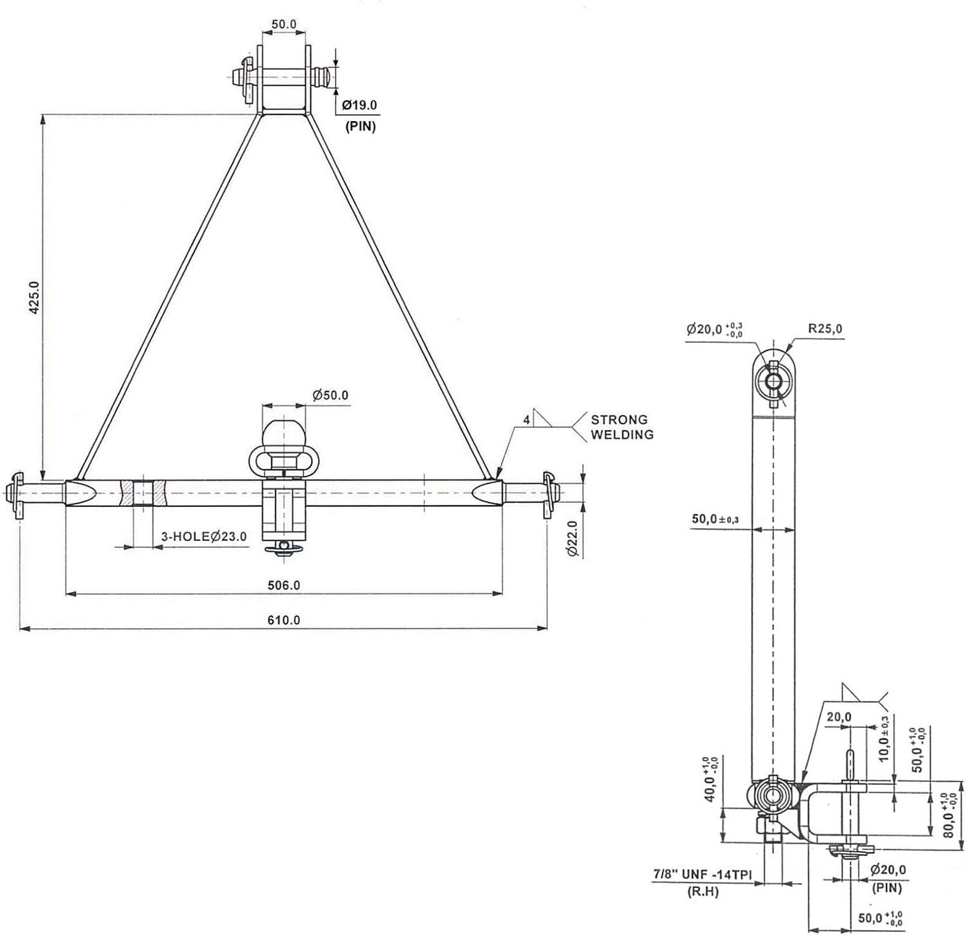 Tutti gli attrezzi: Ackerschiene 610 mm Kat 1 – Nuovo e nell'imballaggio originale da Bottighofen venduto da zaap 4