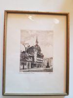 Zeichnung Stich Radierung ? Bern Holländerturm signiert