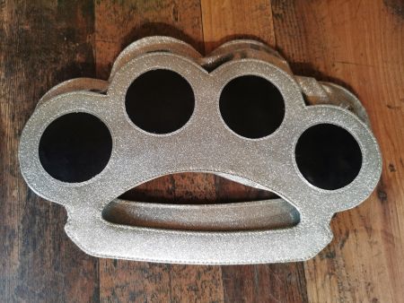 Clutch Schlagring Kreepsville 666 *NEU* Handtasche silber