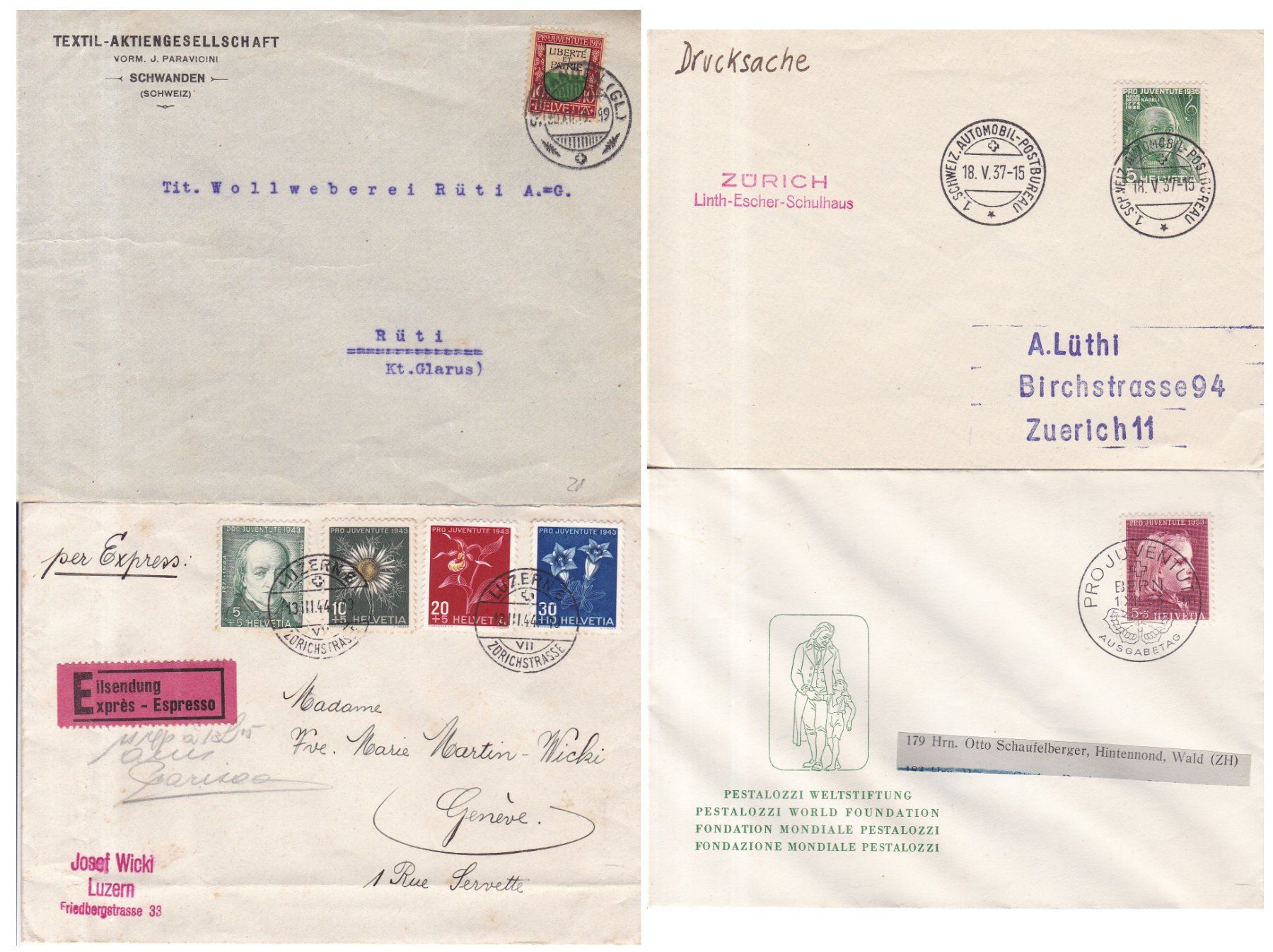 Tutti i francobolli: 30 Stk. Alte CH Briefe, Belege – Usato da Münchwilen AG venduto da Nesar 2
